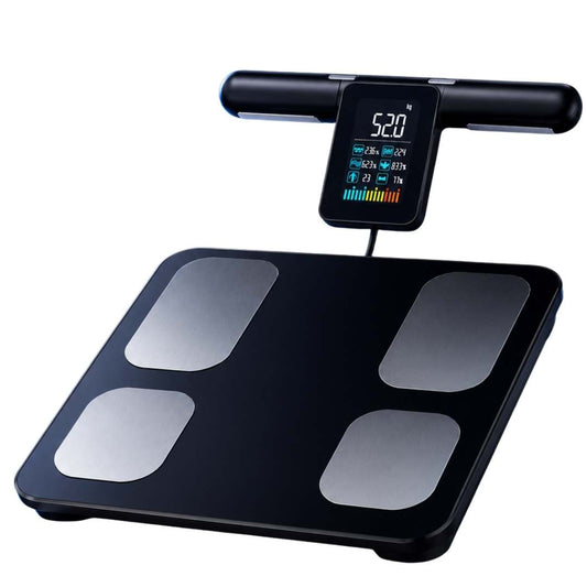 Black body composition analyzer with digital display on a white background